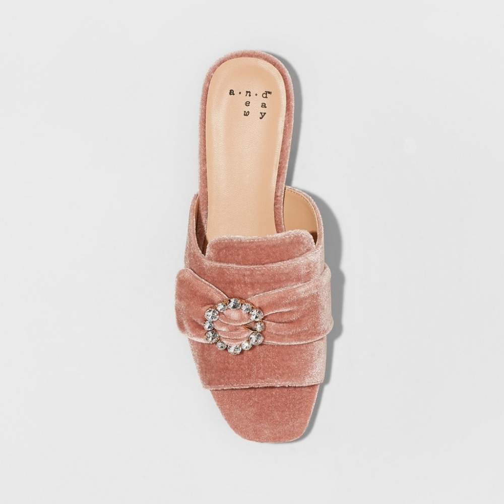 Women's Dina Velvet Embellished Slide Sandals